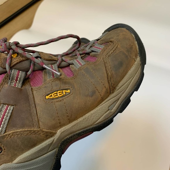 Keen Shoe Size 8M Lace-up Key-Tech Brown Closed-toe Hiking Oil & Slip - Picture 11 of 15